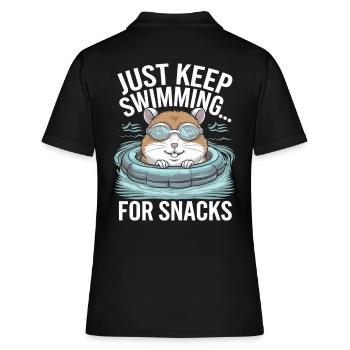 Un hamster nage pour se grignoter - Just Keep Swimming - Polo Femme - noir - Dos - Ailine (174cm)