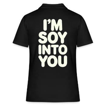 Ich Bin Soja In Dich Verliebt Vegan Vegetarian - Frauen Polo Shirt - Schwarz - Hinten - Ailine (174cm)