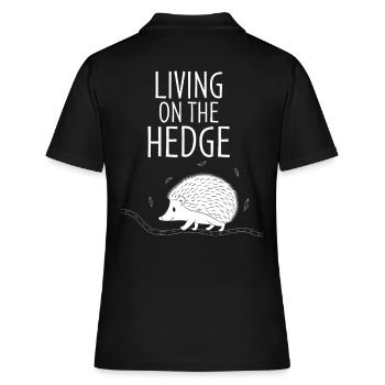 Living On The Hedge Igel Cartoon Humor - Frauen Polo Shirt - Schwarz - Hinten - Ailine (174cm)