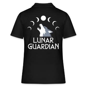 Lunar Guardian Wolf Und Mondphasen - Frauen Polo Shirt - Schwarz - Hinten - Ailine (174cm)