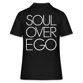 Soul Over Ego Inspirierende Spiritualität Zitat - Frauen Polo Shirt - Schwarz - Hinten - Ailine (174cm)