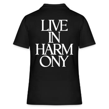 In Harmonie Leben Inspirierendes - Frauen Polo Shirt - Schwarz - Hinten - Ailine (174cm)