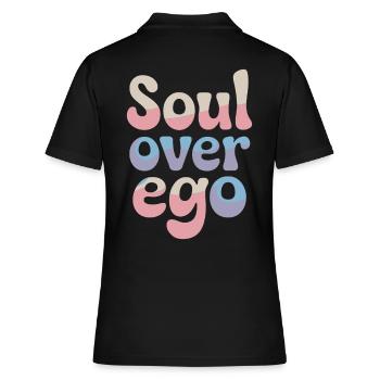 Citation sur la spiritualité de l’âme sur l’ego - Polo Femme - noir - Dos - Ailine (174cm)