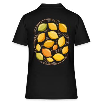 Frische Zitrusfrüchte Illustration - Frauen Polo Shirt - Schwarz - Hinten - Ailine (174cm)