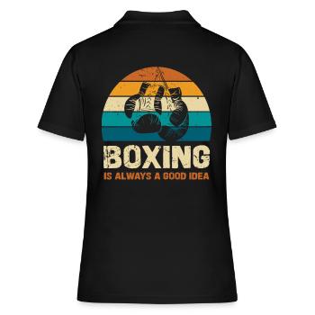 La boxe est toujours une bonne idée - Polo Femme - noir - Dos - Ailine (174cm)
