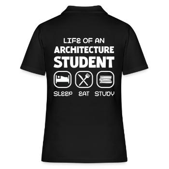 The Life of an Architecture Student: Sleeping - Women's Polo Shirt - black - Back - Ailine (174cm)
