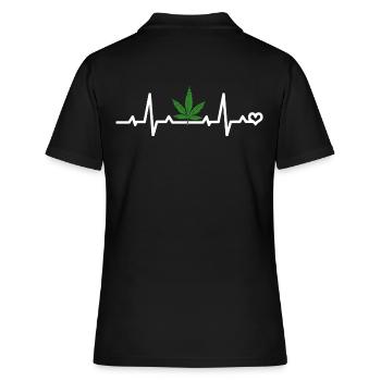 ECG de feuille de cannabis - Polo Femme - noir - Dos - Ailine (174cm)
