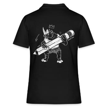 Royal Rhino – Roi créatif avec stylo - Polo Femme - noir - Dos - Ailine (174cm)