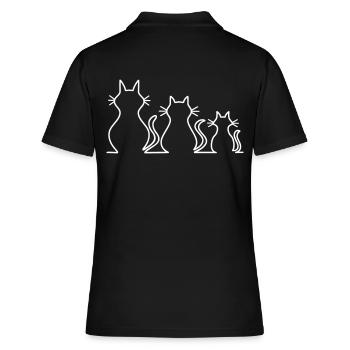 Décoration de chats mignons famille de chat famille - Polo Femme - noir - Dos - Ailine (174cm)