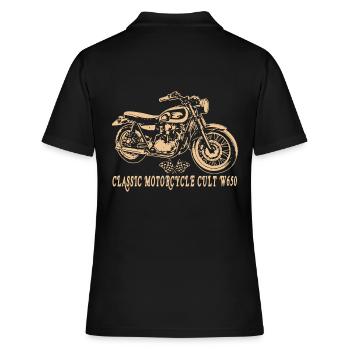Caferacer Kawa W650 Classic Moto - Polo Femme - noir - Dos - Ailine (174cm)
