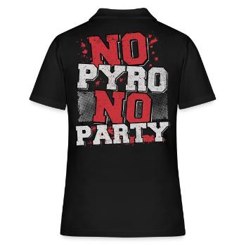 no pyro no party spruch feuerwerker shirt vuurwerk - Frauen Polo Shirt - Schwarz - Hinten - Ailine (174cm)