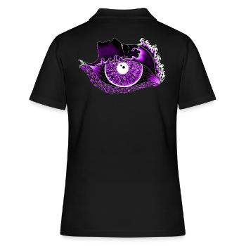 Big eye purple, eye, realistic - Women's Polo Shirt - black - Back - Ailine (174cm)