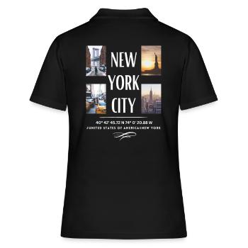 New York City Skyline NYC Manhattan - Polo Femme - noir - Dos - Ailine (174cm)