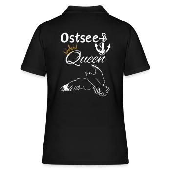 Ostsee Queen-Ostsee Königin-Anker und Möwe - Frauen Polo Shirt - Schwarz - Hinten - Ailine (174cm)