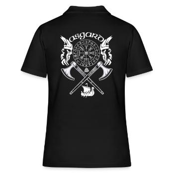 Asgard-VIKING-Viking SYMBOLES-RUNES VIKINGS - Polo Femme - noir - Dos - Ailine (174cm)