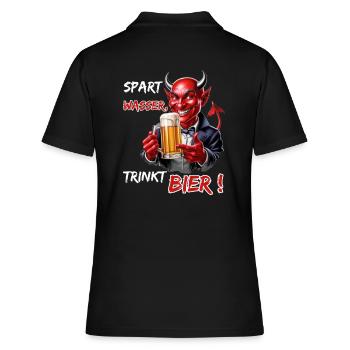 Économisez de l’eau, buvez de la bière !-Funny Party Devil - Polo Femme - noir - Dos - Ailine (174cm)