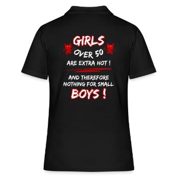 Women over 50 are extra hot... 50th Birthday - Women's Polo Shirt - black - Back - Ailine (174cm)