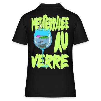 Méditerranée au Verre - Suréalisme petiteToulon - Polo Femme - noir - Dos - Ailine (174cm)