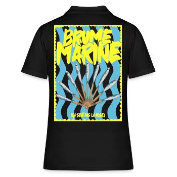 Brume Marine et  éventaile de sardines - Polo Femme - noir - Dos - Ailine (174cm)