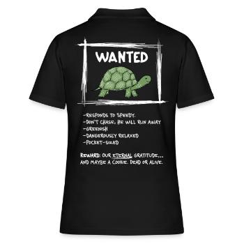 Wanted Turtle – Design drôle d’animal western - Polo Femme - noir - Dos - Ailine (174cm)