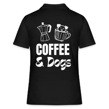 Motif du café et des chiens - Polo Femme - noir - Dos - Ailine (174cm)