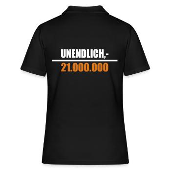 Unendlich geteilt durch 21 Millionen - Frauen Polo Shirt - Schwarz - Hinten - Ailine (174cm)