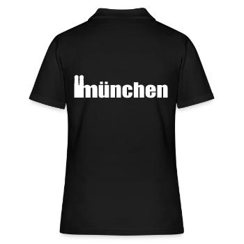 Servus - Gruß aus München - Frauenkirche - Frauen Polo Shirt - Schwarz - Hinten - Ailine (174cm)