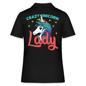 beautiful unicorn lady with stars - Women's Polo Shirt - black - Back - Ailine (174cm)