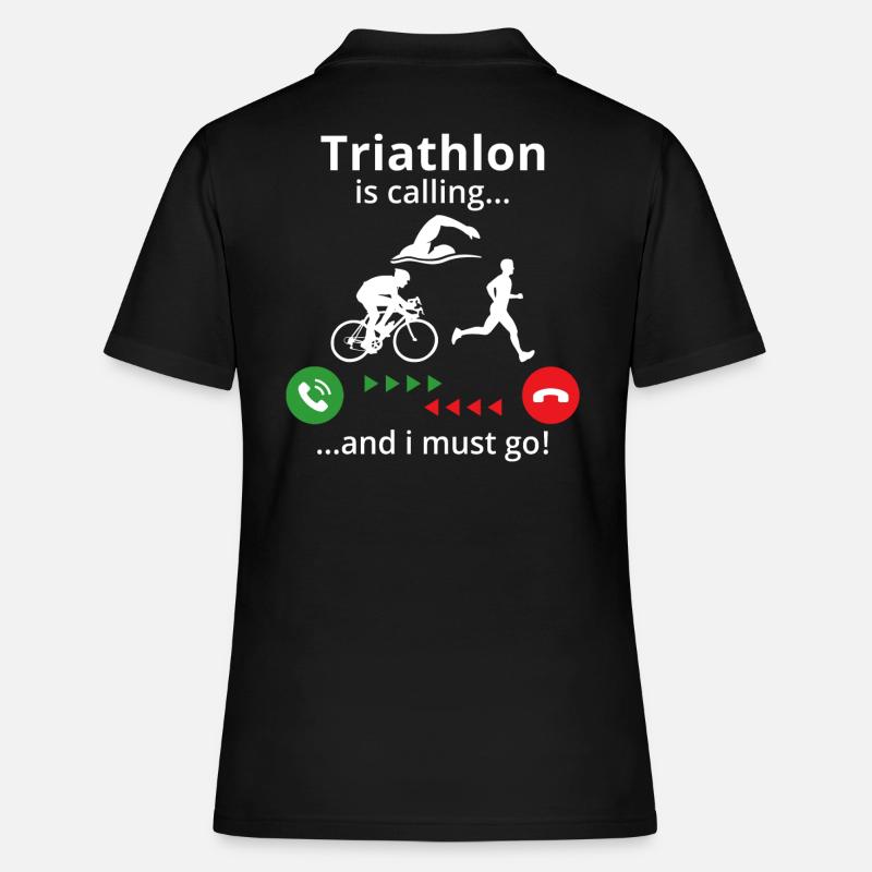 Triathlon is calling and i must go - Polo Femme - noir