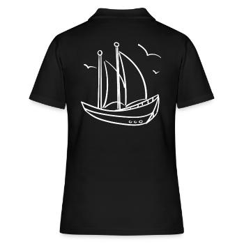 bateau à voile croquis - Polo Femme - noir - Dos - Ailine (174cm)