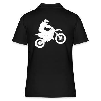 motocross rider t-shirt motorcycle sport moto - Polo Femme - noir - Dos - Ailine (174cm)