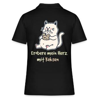 Conquérir mon cœur avec Cookies Fantasy Cat Kids - Polo Femme - noir - Dos - Ailine (174cm)