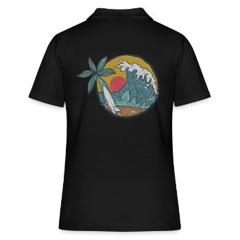 Strand - Frauen Polo Shirt - Schwarz - Hinten - Ailine (174cm)