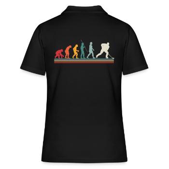 Evolution Eishockey Hockey Sport Retro Geschenk - Frauen Polo Shirt - Schwarz - Hinten - Ailine (174cm)