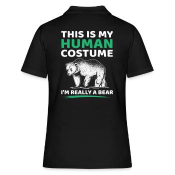 Halloween Bear Costume Funny - Women's Polo Shirt - black - Back - Ailine (174cm)