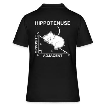 Hippotenuse Math Hippo Hippo Funny Pun - Women's Polo Shirt - black - Back - Ailine (174cm)