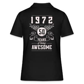 Born in 1972 Birthday gift 50 years - Women's Polo Shirt - black - Back - Ailine (174cm)