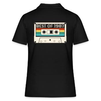 35 Birthday Best Of 1987 Cassette Retro Vintage - Women's Polo Shirt - black - Back - Ailine (174cm)