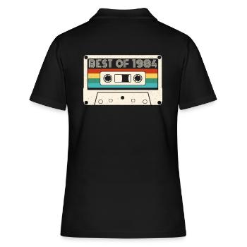 38 Birthday Best Of 1984 Cassette Retro Vintage - Women's Polo Shirt - black - Back - Ailine (174cm)