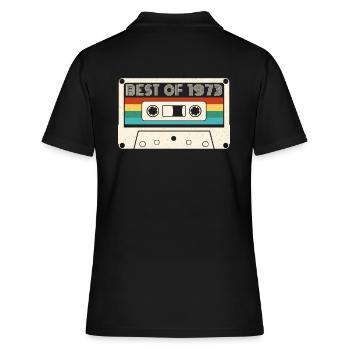 49 Birthday Best Of 1973 Cassette Retro Vintage - Women's Polo Shirt - black - Back - Ailine (174cm)