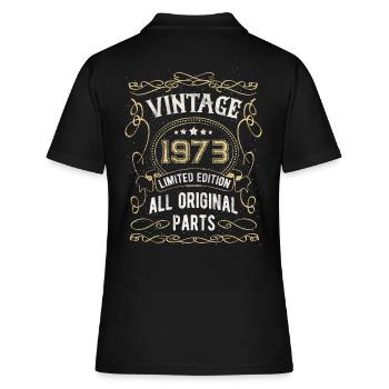 Born 1973 Birthday Gift 49 years - Women's Polo Shirt - black - Back - Ailine (174cm)