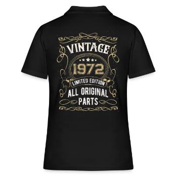 Born in 1972 Birthday gift 50 years - Women's Polo Shirt - black - Back - Ailine (174cm)