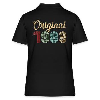 Original 1983 Birthday Gift 39 Years Retro - Women's Polo Shirt - black - Back - Ailine (174cm)