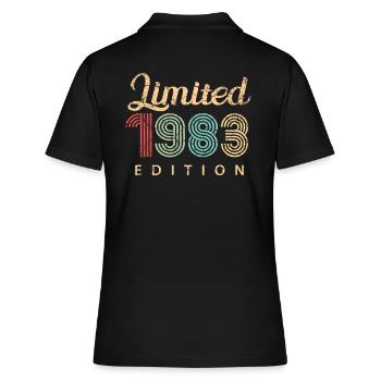 Limited 1983 Edition Birthday Gift 39 Years - Women's Polo Shirt - black - Back - Ailine (174cm)