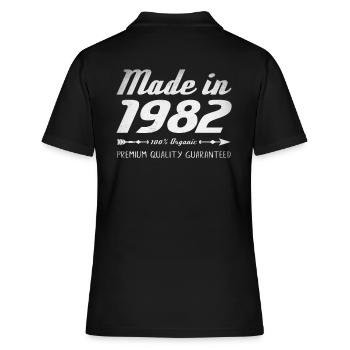 Made in 1982 Birthday Gift 40 Years Retro - Women's Polo Shirt - black - Back - Ailine (174cm)