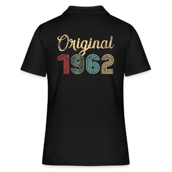 Original 1962 Birthday Gift 60 Years Retro - Women's Polo Shirt - black - Back - Ailine (174cm)