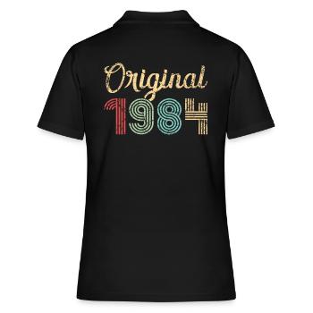 Original 1984 Birthday Gift 38 Years Retro - Women's Polo Shirt - black - Back - Ailine (174cm)