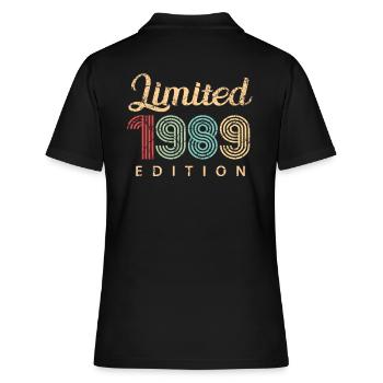 Limited 1989 Edition Birthday Gift 33 years - Women's Polo Shirt - black - Back - Ailine (174cm)