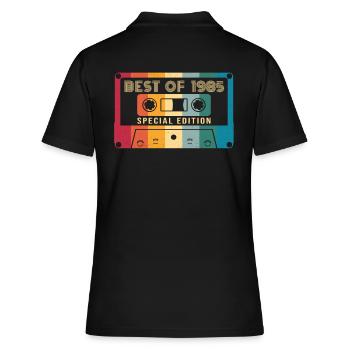 37 Birthday Best Of 1985 Cassette Retro Vintage - Women's Polo Shirt - black - Back - Ailine (174cm)
