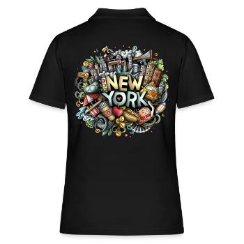 New York City Graffiti NYC Manhattan - Polo Femme - noir - Dos - Ailine (174cm)
